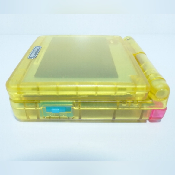 Clear Yellow with Glowing Buttons Nintendo Game Boy Advance SP AGS-101 GBA SP - Picture 10 of 10